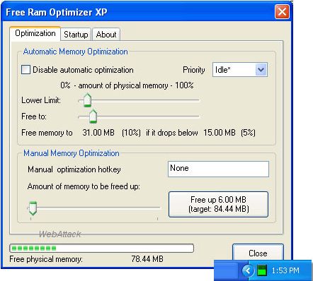 Free RAM Optimizer XP 1.0